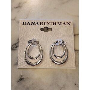 Dana Buchman Silver-Tone Double Hoop Earrings For Women